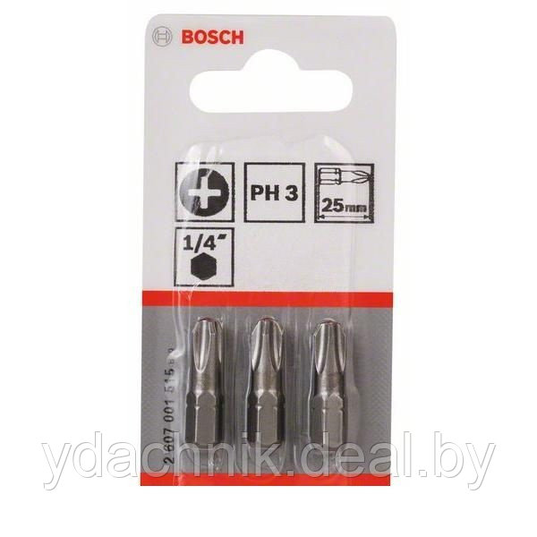Набор бит Bosch 3 бит 25мм РН3 ХН - фото 1 - id-p179253829
