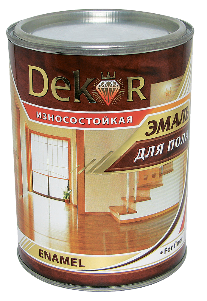 Эмаль д/пола "DEKOR" "GOLD" золотисто-коричневая 0,8кг