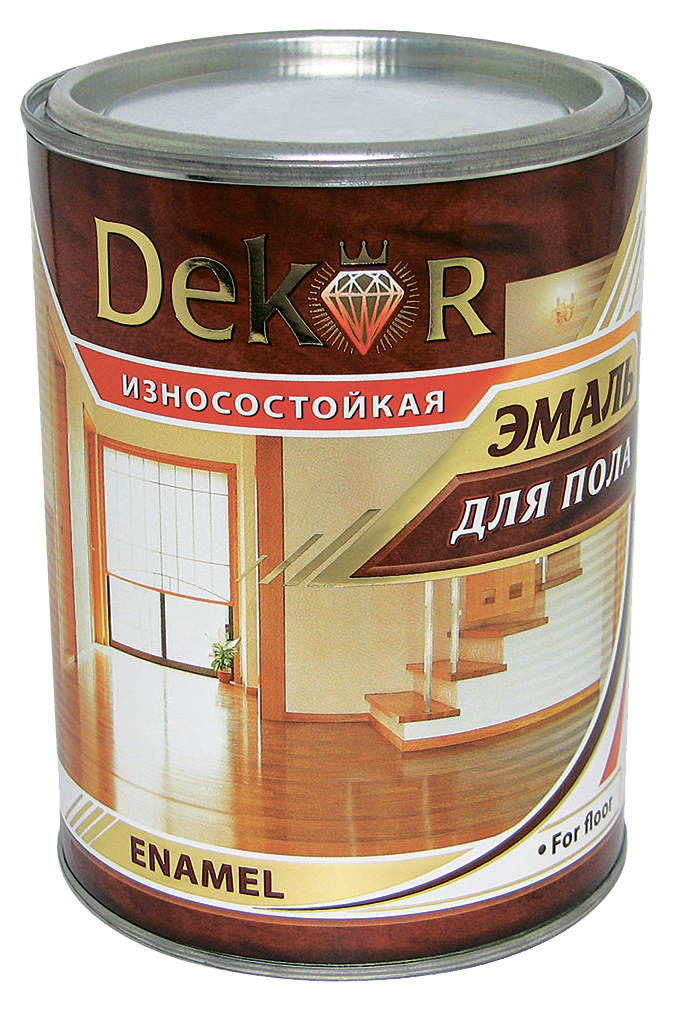 Эмаль д/пола "DEKOR" "GOLD" золотисто-коричневая 0,8кг - фото 1 - id-p179289605