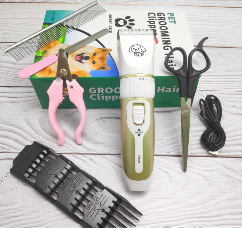 Машинка электрическая (грумер)для стрижки животных PET Grooming Hair Clipper kit - фото 1 - id-p128323737