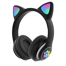 Беспроводные наушники со светящимися ушками CAT EAR Чёрный