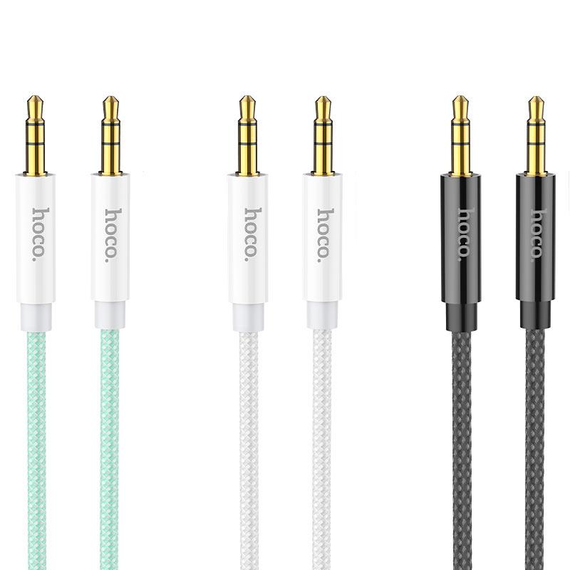 Кабель AUX Hoco UPA19 jack (M) - jack(M) 3.5mm (1.0 м) нейлон серебро - фото 3 - id-p178892279