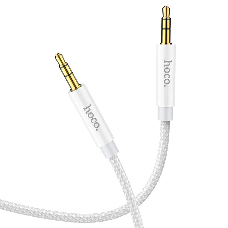 Кабель AUX Hoco UPA19 jack (M) - jack(M) 3.5mm (1.0 м) нейлон серебро