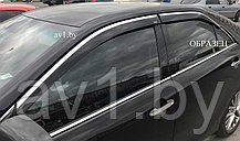 Ветровики Toyota Camry XV50 (2011-2017) Тойота Кэмри (Хромированный молдинг)