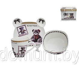 Детский набор посуды Lenardi (3 предмета в под. уп.) фарфор 105-040
