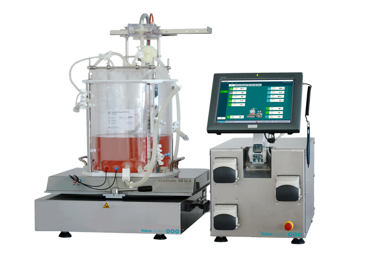 Настольный лабораторный биореактор с орбитальным встряхиванием для одноразовых пакетов SB10-X