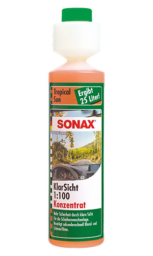 Стеклоомыватель летний SONAX 1:100 до 25л Tropical Sun 250 мл 3711410