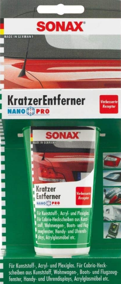 Полироль для фар и прозрачного пластика SONAX NanoPro Scratch Remover 75 мл 305000 - фото 2 - id-p179343912