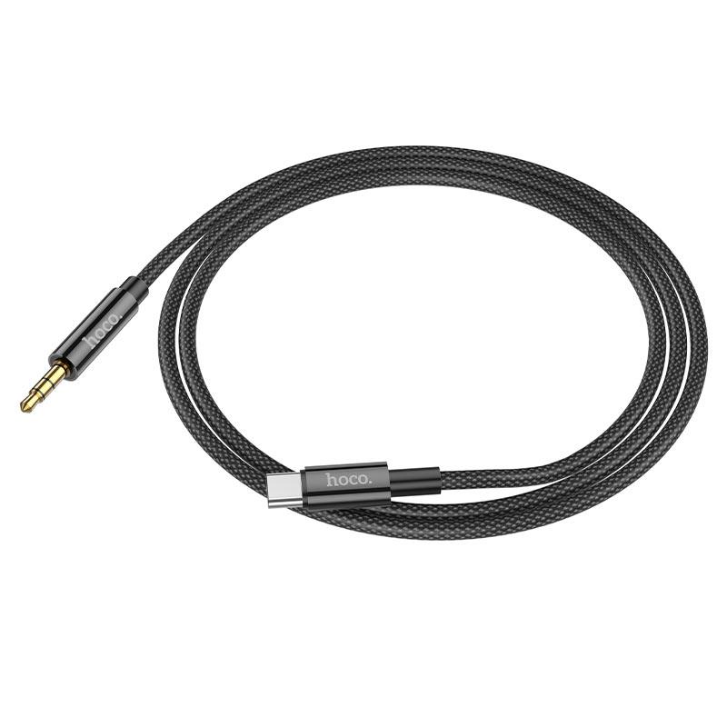 Акустический кабель Type-C - 3.5мм 1м Hoco UPA19 нейлон черный - фото 2 - id-p178892264
