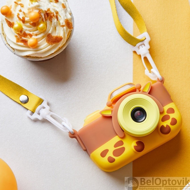 Детский цифровой фотоаппарат Kids Cam 32 Gb Селфи камера Жирафик - фото 5 - id-p129369182