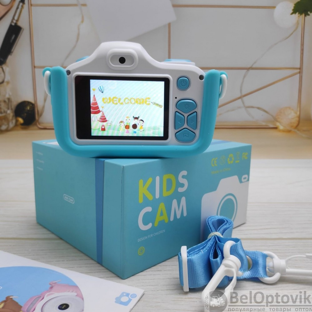 Детский цифровой фотоаппарат Kids Cam 32 Gb Селфи камера Жирафик - фото 7 - id-p129369182