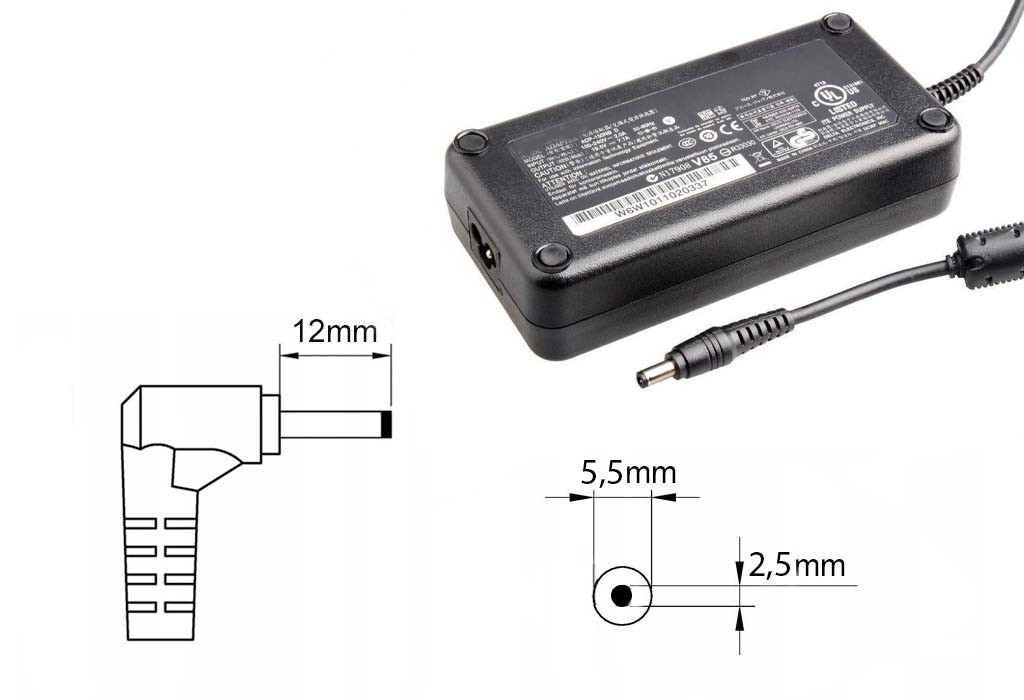 Зарядка (блок питания) для ноутбука Asus ROG G53SX, 19.5V 7.7A 150W, штекер 5.5x2.5 мм - фото 1 - id-p179402211