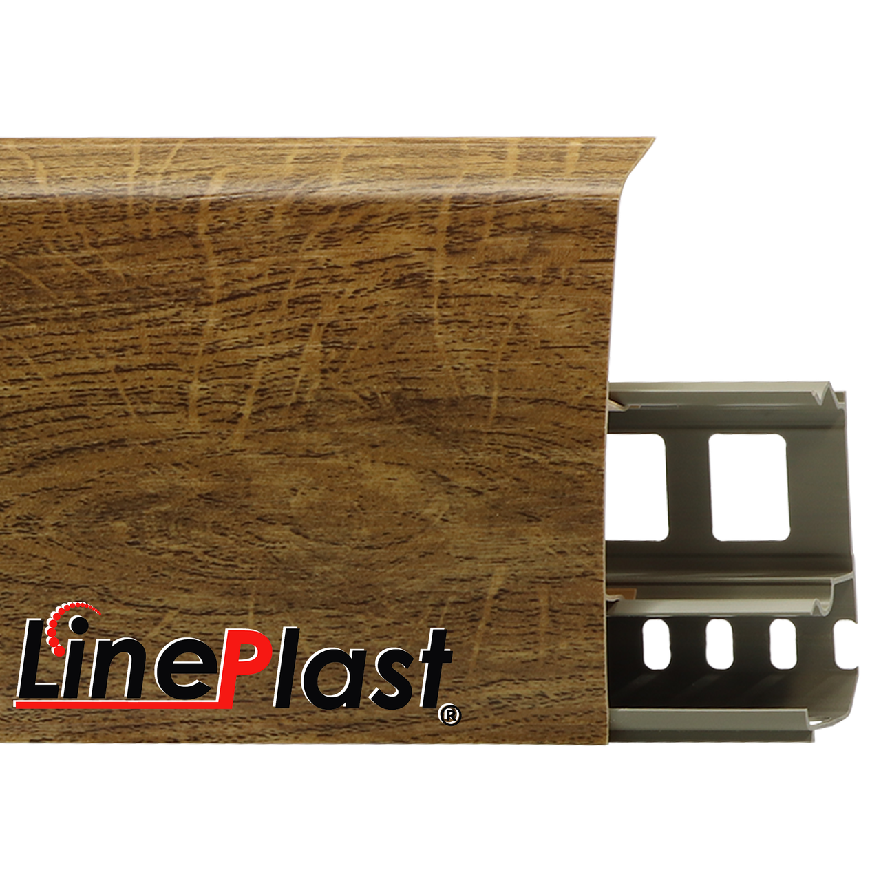 Плинтус напольный LS017 Атласное дерево 85*22*2200мм LINE PLAST - фото 1 - id-p179422672