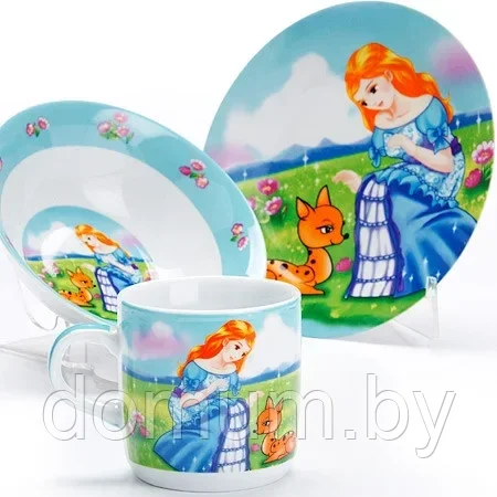 Детский набор посуды "Принцесса" 3 пр. Loraine LR 27343 - фото 1 - id-p179423030