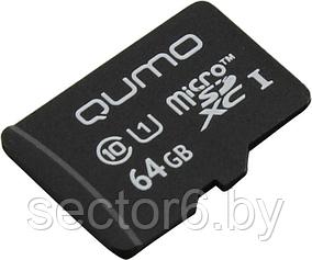 Micro SecureDigital 64Gb QUMO QM64GMICSDXC10U1NA {MicroSDXC Class 10 UHS-I} QUMO QM64GMICSDXC10U1NA