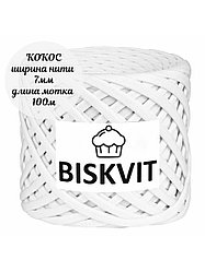 Трикотажная пряжа BISKVIT цвет кокос белоснежный