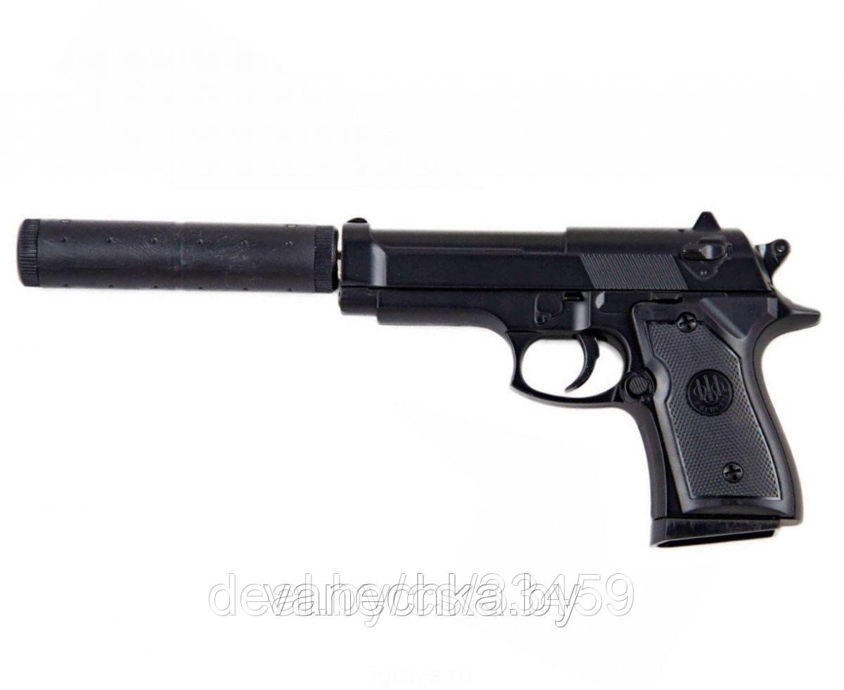 Пистолет металлический БЕРЕТТА V1+  пневматический на пульках
