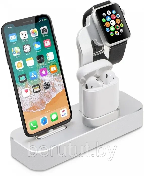 Беспроводная зарядка 3 в 1 Multifunction Charging Stand (iPhone+Apple Watch+AirPods) - фото 2 - id-p179434634