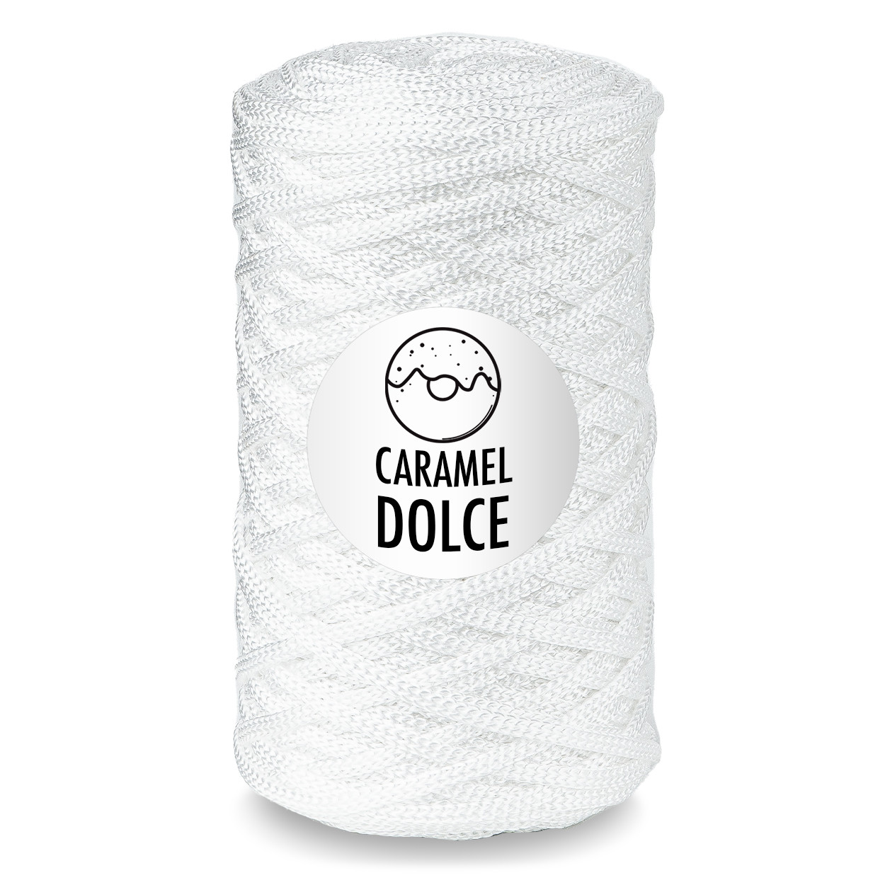 Шнур для вязания полиэфирный Caramel DOLCE 4 мм цвет безе/белый