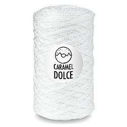 Шнур для вязания полиэфирный Caramel DOLCE 4 мм цвет безе/белый