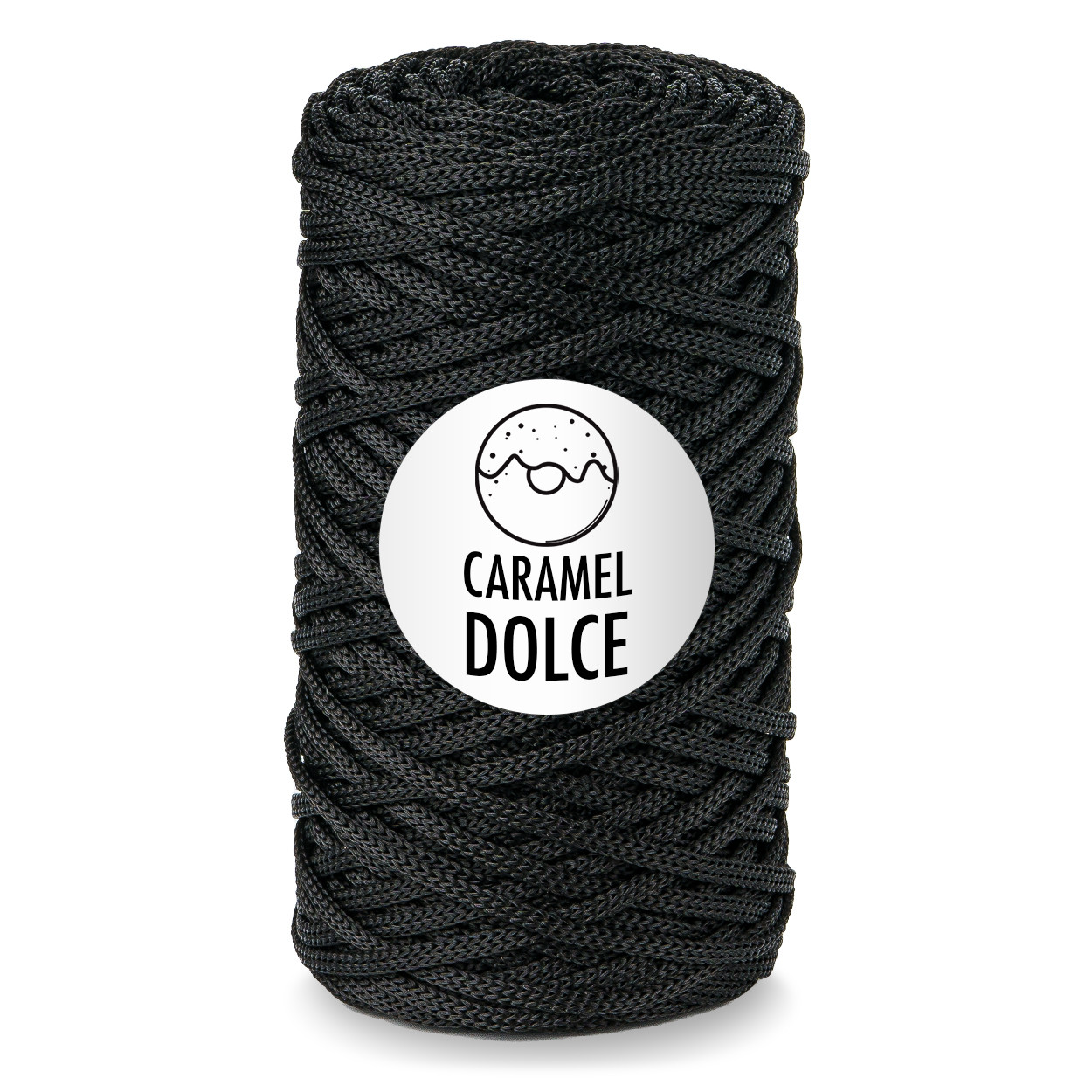 Шнур для вязания полиэфирный Caramel DOLCE 4 мм цвет черный - фото 1 - id-p179437166