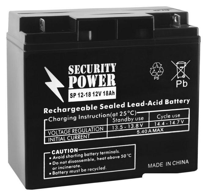 Аккумулятор для ИБП Security Power SP 12-18 (12В/18 А·ч)