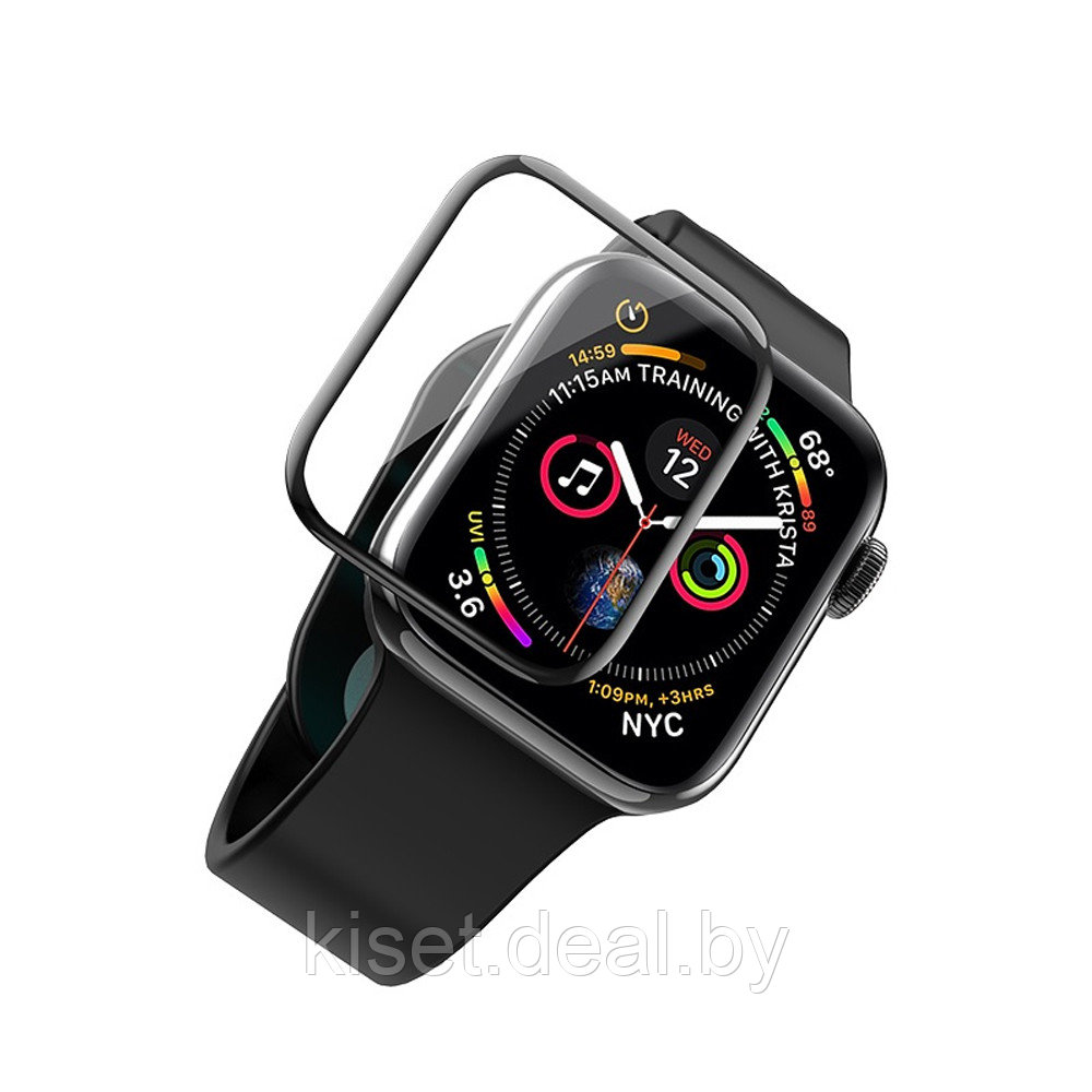 Защитная ультрамембрана TPU full glue для Apple Watch 41mm черная - фото 1 - id-p179439313