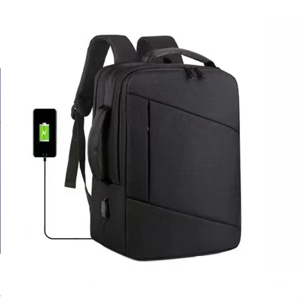 Мужской деловой рюкзак с USB-портом для зарядки. Черный - фото 2 - id-p179448318