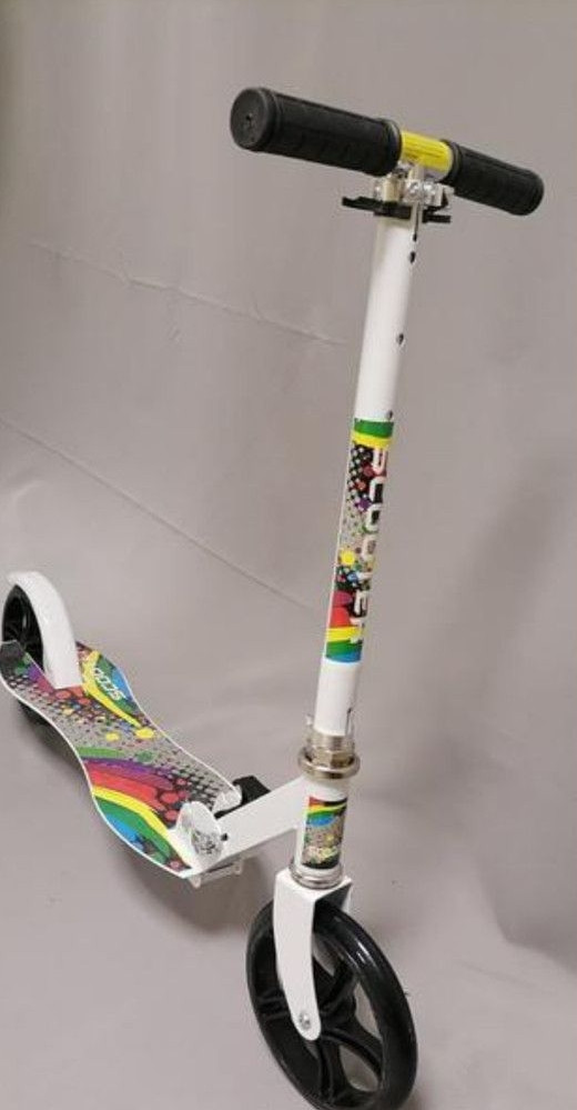 Двухколесный самокат Sсooter складной, регулируемая ручка, подростковый, арт. 3621 к белый - фото 1 - id-p178709200