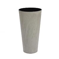 Горшок пластиковый TUBUS SLIM BETON 250, бетон, фото 1