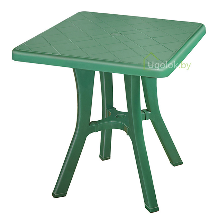 Стол пластиковый квадратный 70Х70 см темно-зеленый - фото 1 - id-p179451140
