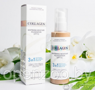 Увлажняющий, осветляющий тональный крем с коллагеном Enough Collagen 3 in1 Whitening Moisture Foundation SPF