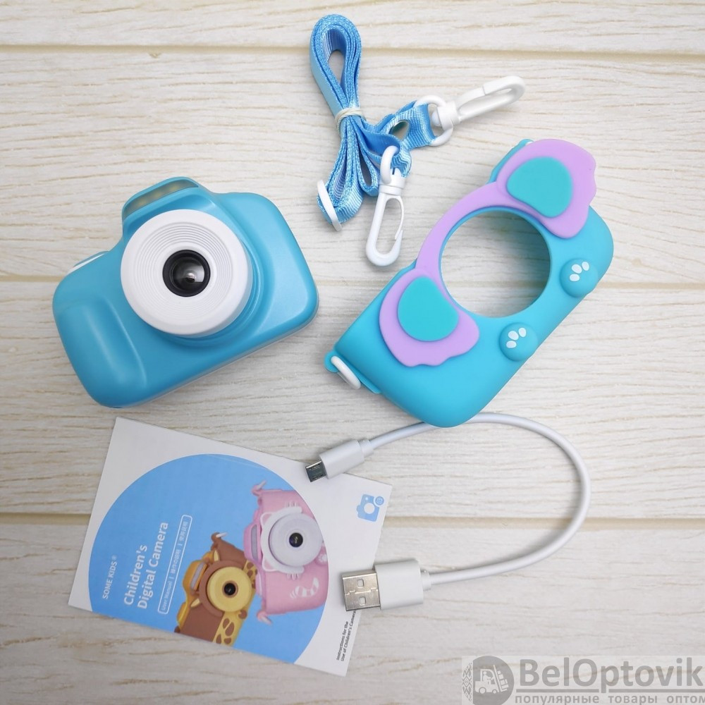 Детский цифровой фотоаппарат Kids Cam 32 Gb Селфи камера Жирафик - фото 2 - id-p133809312