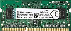 Оперативная память Kingston ValueRAM KVR16LS11/4(WP) DDR3 SODIMM 4Gb PC3-12800 CL11 (for NoteBook) KINGSTON