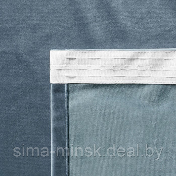 Комплект штор «Бархат», размер 2х145х270 см, цвет голубой - фото 2 - id-p179459965