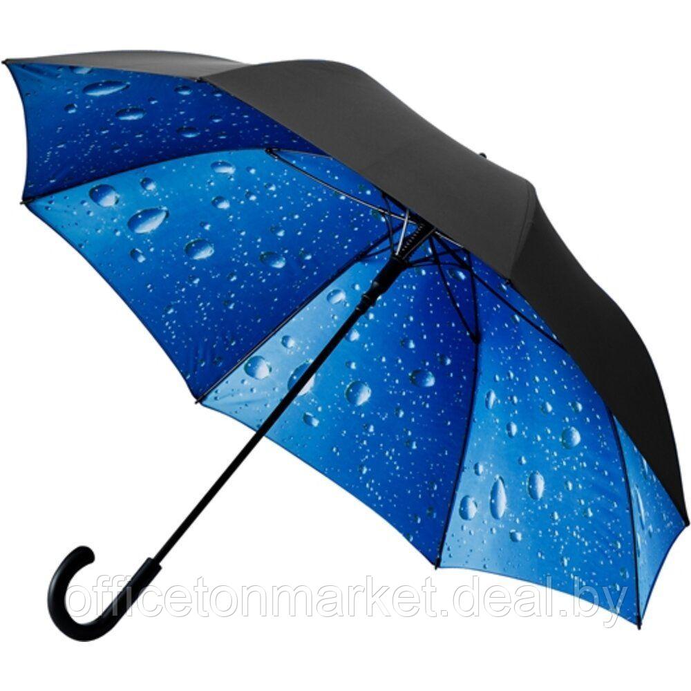 Зонт-трость "GP-54-R Капли дождя", 120 см, черный, темно-синийсиний - фото 1 - id-p173822618