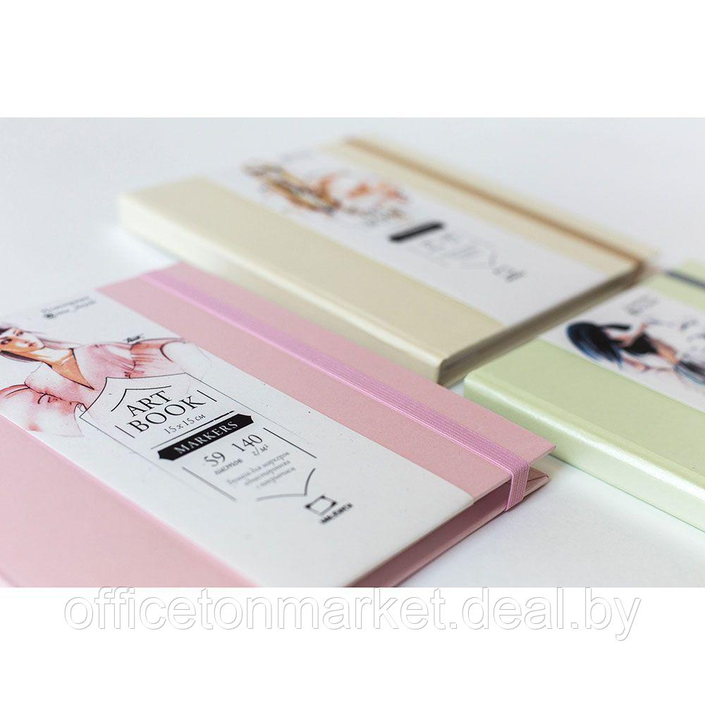 Скетчбук для маркеров "Fashion", 15x15 см, 75 г/м2, 80 л, розовый - фото 9 - id-p151873724