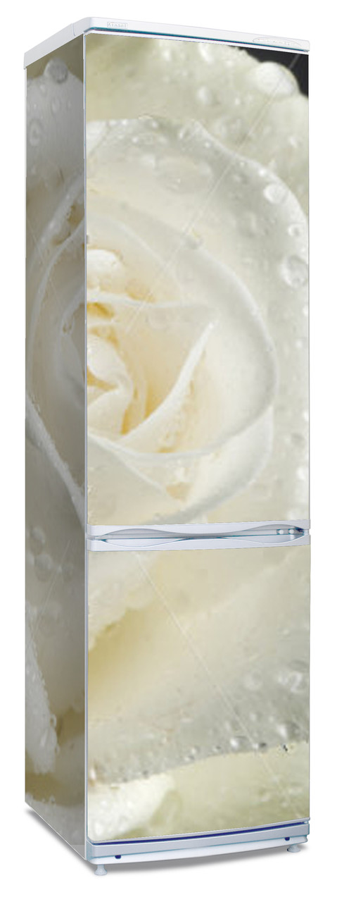Наклейки на холодильник "Белая роза"