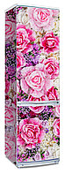 Наклейка на холодильник с розовыми розами и сиренью