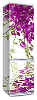 Наклейки на холодильник "Фиолетовая орхидея, отражение в воде"