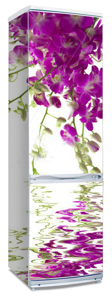 Наклейки на холодильник "Фиолетовая орхидея, отражение в воде" - фото 1 - id-p22572944