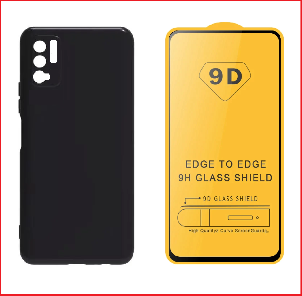 Чехол-накладка + защитное стекло 9D для Xiaomi Poco M3 - фото 1 - id-p179483695