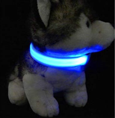 Светящийся ошейник для собак, нейлон, размер S, 35-43см, синий - фото 3 - id-p179488956