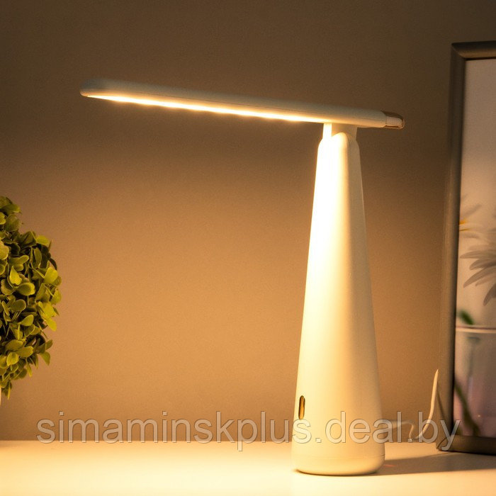 Лампа настольная "Страйк" LED 3 режима 1,5Вт USB белый 6,8х6,8х28,5 см - фото 3 - id-p179489582