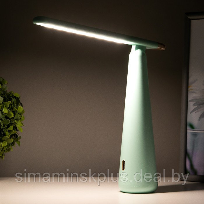 Лампа настольная "Страйк" LED 3 режима 1,5Вт USB зеленый 6,8х6,8х28,5 см - фото 5 - id-p179489583