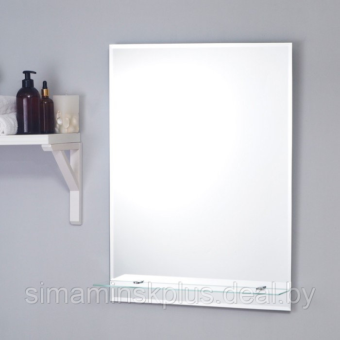Зеркало настенное "Модерн-Люкс" 50х68,7 см, с полочкой - фото 1 - id-p179490149