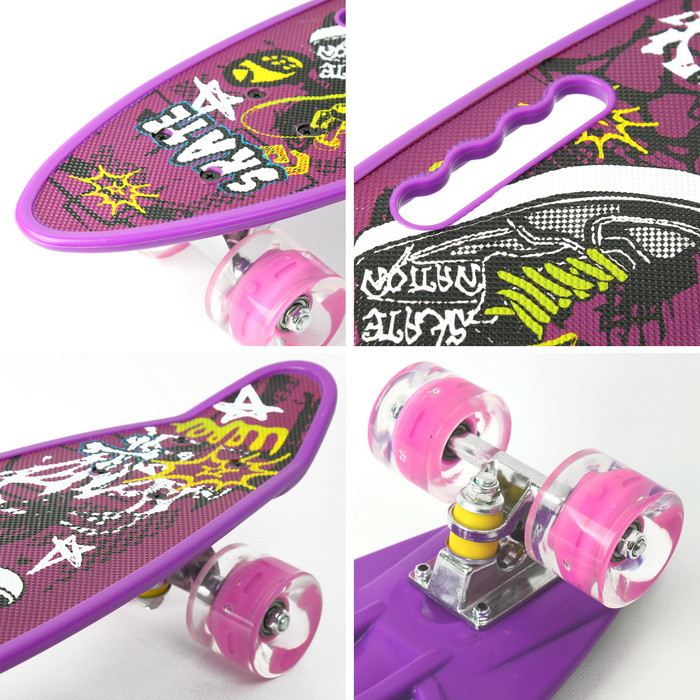 Скейтборд 55*14 см фиолетовый - фото 5 - id-p179490633