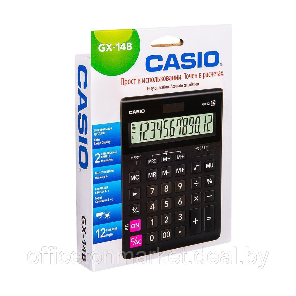 Калькулятор настольный Casio "GR-12-W-EP", 12-разрядный, черный - фото 2 - id-p138430920