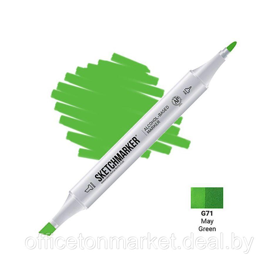 Маркер перманентный двусторонний "Sketchmarker", G71 зеленый майский - фото 1 - id-p178285167