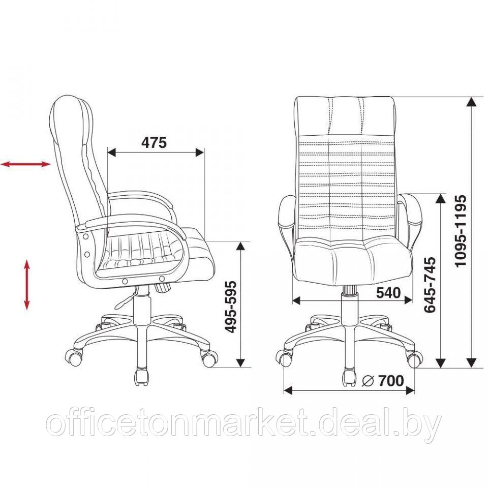 Кресло для руководителя "Бюрократ KB-10", кожзам, пластик, черный - фото 5 - id-p176009856